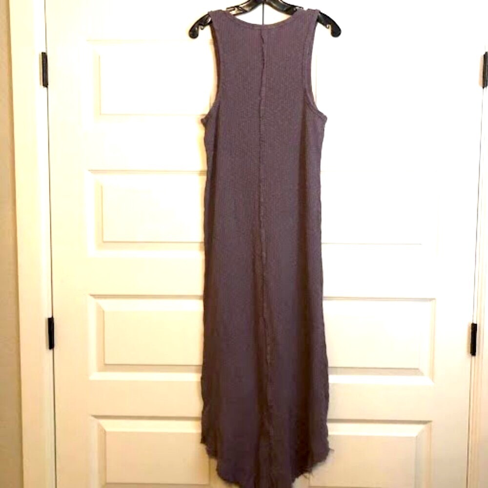 NWT Anthropologie x t.la Lia Lavender Bodycon Ribbed Raw Edges Midi Tank Dress M - Picture 4 of 6